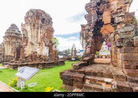 Wat Kamphaeng Laeng sind eine Reihe von alten Khmer-Tempeln in Phetchaburi, Thailand Stockfoto