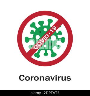 Vektor des Stop covid-19 Zeichen & Symbol auf weißem Hintergrund. Neuer Ausbruch des Coronavirus. Leicht editierbare Vektorgrafik mit Ebenen. Stock Vektor