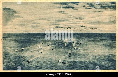 GROSSBRITANNIEN - UM 1942: Blick von der Boeing B-17 - Flying Fortress. Von etwa 1.5 Millionen Tonnen Bomben auf Nazi-Deutschland und seine Besatzer abgeworfen Stockfoto