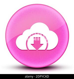 Cloud Download Augapfel glänzend elegant rosa runde Taste abstrakte Illustration Stockfoto