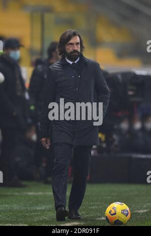 Andrea Pirlo Coach (Juventus) während der italienischen Serie A' Match zwischen Parma 0-4 Juventus im Ennio Tardini Stadion am 19. Dezember 2020 in Parma, Italien. Quelle: Maurizio Borsari/AFLO/Alamy Live News Stockfoto