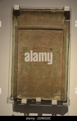 Ausstellung von Mumien, Artefakten und ägyptischen Funden im Ägyptischen Museum von Turin Stockfoto