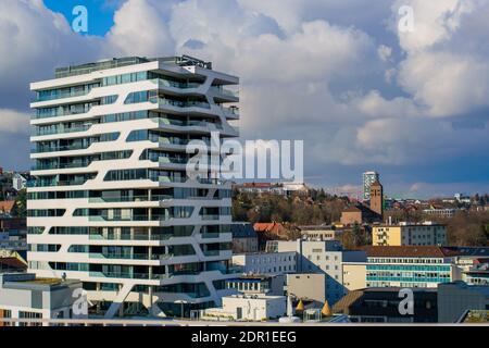 7. März 2020, Stuttgart, Deutschland - Mönchhalde, Stadtteil Relenberg in Stuttgart, buntes Weinbaugebiet im Süden Deutschlands. Deutschland, Schlecht Stockfoto