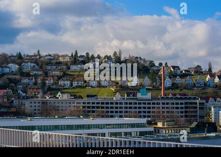 7. März 2020, Stuttgart, Deutschland - Mönchhalde, Stadtteil Relenberg in Stuttgart, buntes Weinbaugebiet im Süden Deutschlands. Deutschland, Schlecht Stockfoto