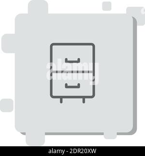 Schrank Schublade Vektor-Symbol Moderne einfache Vektor-Illustration Stock Vektor