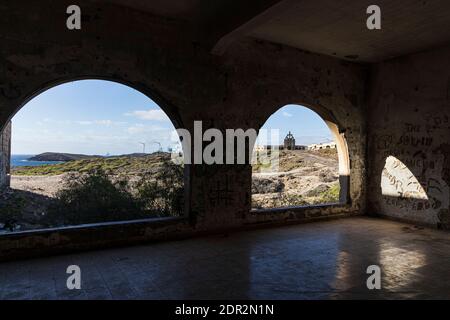 Ausgediente Leprakolonie Ruinen in Abades, Granadilla, Teneriffa, Kanarische Inseln, Spanien Stockfoto