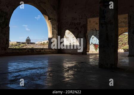 Ausgediente Leprakolonie Ruinen in Abades, Granadilla, Teneriffa, Kanarische Inseln, Spanien Stockfoto