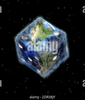 Planet Erde in Würfelform. 3D-Rendering Stockfoto