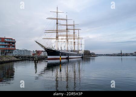 Das alte Segelschiff 'Passat' liegt im Hafen von Lübeck-Travemünde Stockfoto