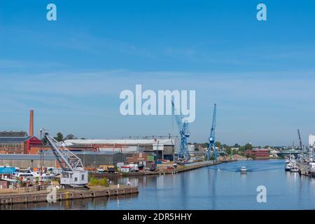 Industriegebiet am Hansahafen, Hansestadt Lübeck, Schleswig-Holstein, Norddeutschland, Europa Stockfoto