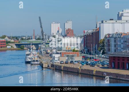 Industriegebiet am Hansahafen, Hansestadt Lübeck, Schleswig-Holstein, Norddeutschland, Europa Stockfoto