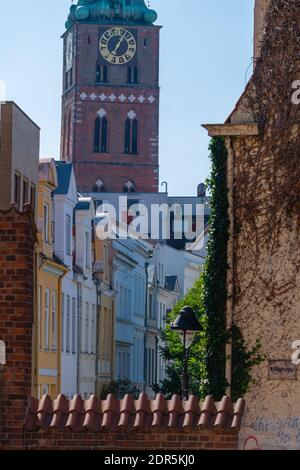 Ruhige kleine Burgstraße im Burgareal, Hansestadt Lübeck, Schleswig-Holstein, norddeutschland, Europa Stockfoto