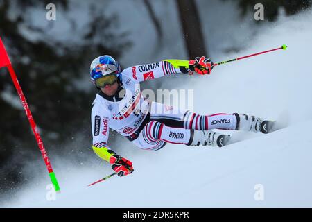 Alta Badia, Italien. Dezember 2020. Alta Badia, Italien, Gran Risa, 20. Dezember 2020, PINTURAULT Alexis (FRA) ERSTER beim FIS SKI World Cup 2020 - Herren Riesenslalom - alpines Skirennen Credit: Sergio Bisi/LPS/ZUMA Wire/Alamy Live News Stockfoto