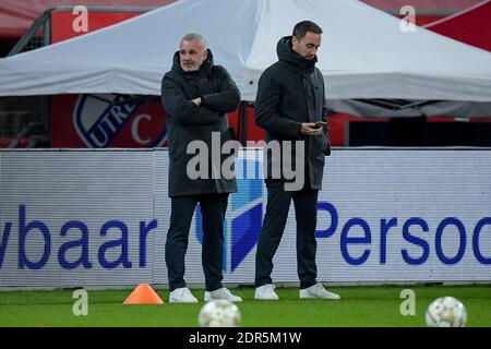 UTRECHT, NIEDERLANDE - DEZEMBER 19: Assistenztrainer Robby Alflen von Fortuna Sittard, Trainer Sjors Ultee von Fortuna Sittard während der Niederländischen Eredivisie Stockfoto