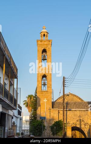 Glockenturm der Kirche des heiligen Antonius, Kirche des Agios Antonios, in Nikosia, Zypern Stockfoto