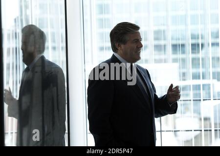 Großbritannien /London / Dr. Josef Ackermann /Vorstandsvorsitzender/Direktor der Deutschen Bank AG im Büro der Deutschen Bank in London Stockfoto