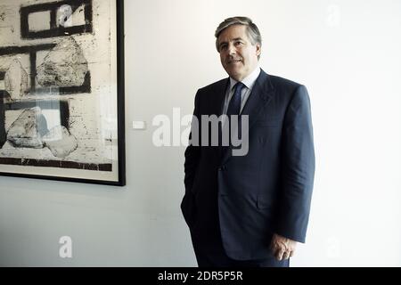 Großbritannien /London / Dr. Josef Ackermann /Vorstandsvorsitzender/Direktor der Deutschen Bank AG im Büro der Deutschen Bank in London Stockfoto