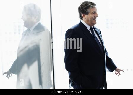 Großbritannien /London / Dr. Josef Ackermann /Vorstandsvorsitzender/Direktor der Deutschen Bank AG im Büro der Deutschen Bank in London Stockfoto