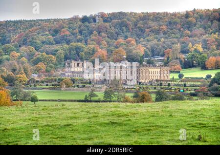 Chatsworth House im Herbst Stockfoto