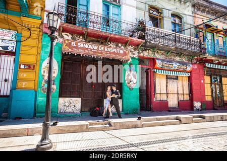 Tango in La Boca in Buenos Aires Stockfoto