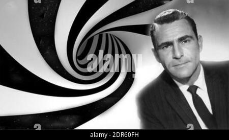 ROD STERLING (1924-1975) amerikanischer Drehbuchautor, tv-Produzent und Erzähler von ihm Twilight Zone Fernsehserien Stockfoto