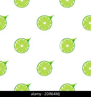 Illustration zum Thema große farbige nahtlose grüne Limette, helle Frucht Muster für Dichtung. Fruchtmuster bestehend aus schöner nahtloser Wiederholung Limette. Simp Stock Vektor