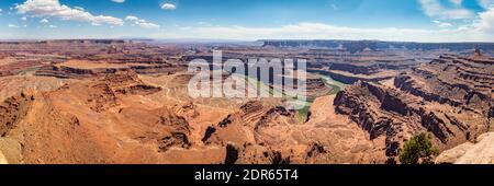 Dead Horse Point State Park in Utah bietet einen dramatische Überblick über den Colorado River und Canyonlands National Park. Stockfoto