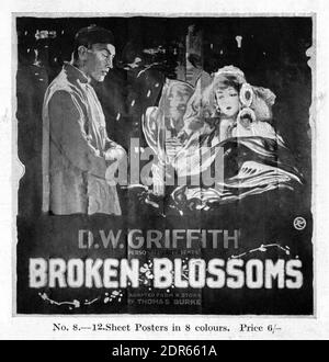 RICHARD BARTHELMESS und LILLIAN GISH in BROKEN BLOSSOMS 1919 Regie D.W. GRIFFITH D.W. Griffith Productions / United Artists Stockfoto