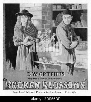 RICHARD BARTHELMESS und LILLIAN GISH in BROKEN BLOSSOMS 1919 Regie D.W. GRIFFITH D.W. Griffith Productions / United Artists Stockfoto