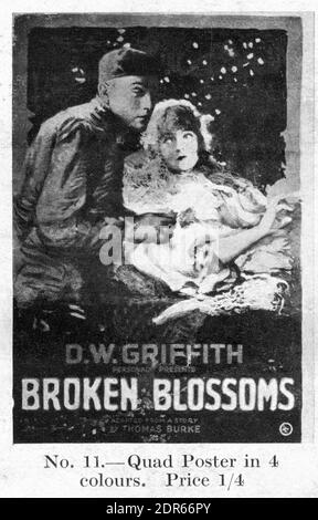 RICHARD BARTHELMESS und LILLIAN GISH in BROKEN BLOSSOMS 1919 Regie D.W. GRIFFITH D.W. Griffith Productions / United Artists Stockfoto