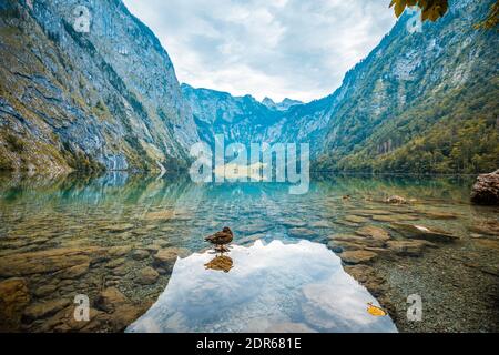 Obersee in den deutschen Alpen Stockfoto