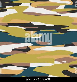 Nahtloses, unifarbenes, flaches Camo-Digitalmuster Stockfoto