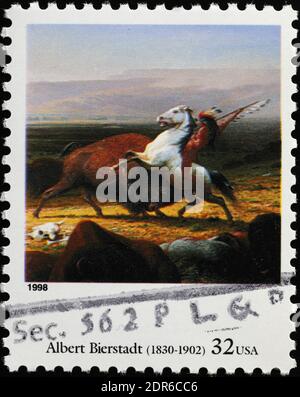 The Last of the Buffalo von Albert Bierstadt über american Stempel Stockfoto
