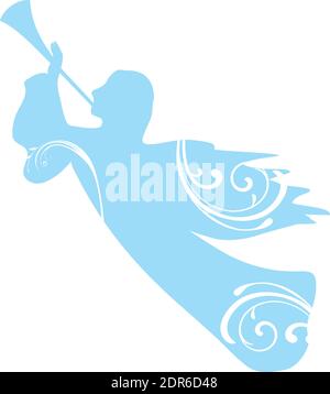 vektor-Illustration eines Engels mit einer Trompete. Weihnachten Hintergrund. Stock Vektor