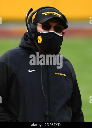 Landover, Usa. Dezember 2020. Washington Football Team Cheftrainer Ron Rivera coacht sein Team gegen die Seattle Seahawks auf FedEx Feld in Landover, Maryland am Sonntag, 20. Dezember 2020. Die Seahawks besiegten das Washington Football Team 20-15. Foto von Kevin Dietsch/UPI Kredit: UPI/Alamy Live News Stockfoto