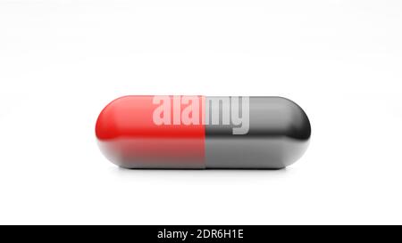 Kapseln isoliert auf weißem Hintergrund . Medizinische Pille Symbol Closeup Isolate , dreidimensionale 3D-Rendering Stockfoto