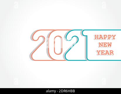 Vektor-Illustration von Happy New 2021 Jahr Gruß Stock Vektor