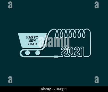 Vektor-Illustration von Happy New 2021 Jahr Gruß Stock Vektor