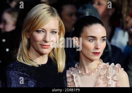 Cate Blanchett und Rooney Mara bei der Premiere von Carol im Rahmen des 59. BFI London Film Festival am 14. Oktober 2015 auf dem Odeon Leicester Square in London, Großbritannien. Foto von Aurore Marechal/ABACAPRESS.COM Stockfoto