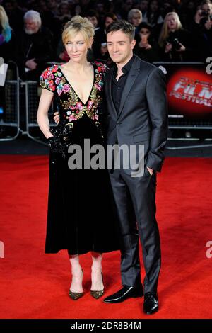 Cate Blanchett und Topher Grace nehmen am 17. Oktober 2015 an der Premiere von "Truth" im Rahmen des 59. BFI London Film Festival am Odeon Leicester Square in London, England, Teil. Foto von Aurore Marechal/ABACAPRESS.COM Stockfoto