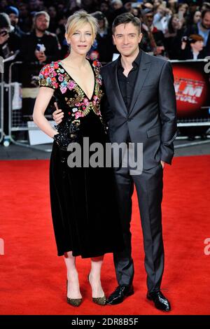 Cate Blanchett und Topher Grace nehmen am 17. Oktober 2015 an der Premiere von "Truth" im Rahmen des 59. BFI London Film Festival am Odeon Leicester Square in London, England, Teil. Foto von Aurore Marechal/ABACAPRESS.COM Stockfoto