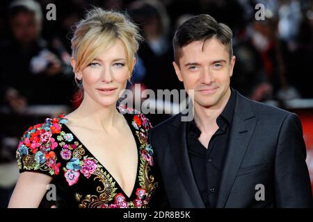 Cate Blanchett und Topher Grace nehmen am 17. Oktober 2015 an der Premiere von "Truth" im Rahmen des 59. BFI London Film Festival am Odeon Leicester Square in London, England, Teil. Foto von Aurore Marechal/ABACAPRESS.COM Stockfoto