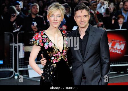 Cate Blanchett und Topher Grace nehmen am 17. Oktober 2015 an der Premiere von "Truth" im Rahmen des 59. BFI London Film Festival am Odeon Leicester Square in London, England, Teil. Foto von Aurore Marechal/ABACAPRESS.COM Stockfoto