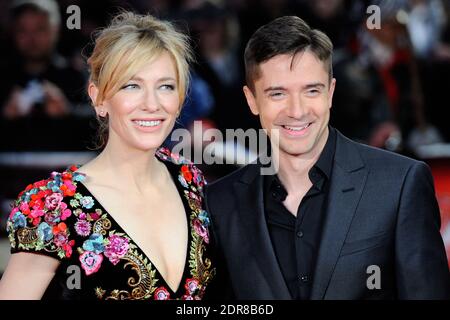 Cate Blanchett und Topher Grace nehmen am 17. Oktober 2015 an der Premiere von "Truth" im Rahmen des 59. BFI London Film Festival am Odeon Leicester Square in London, England, Teil. Foto von Aurore Marechal/ABACAPRESS.COM Stockfoto