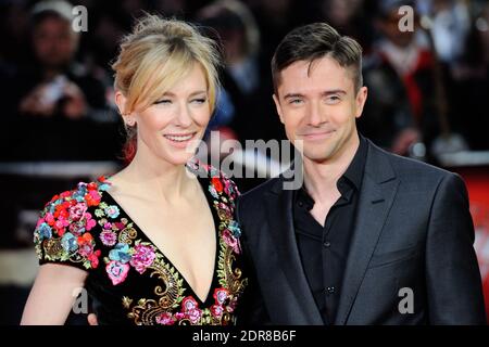 Cate Blanchett und Topher Grace nehmen am 17. Oktober 2015 an der Premiere von "Truth" im Rahmen des 59. BFI London Film Festival am Odeon Leicester Square in London, England, Teil. Foto von Aurore Marechal/ABACAPRESS.COM Stockfoto