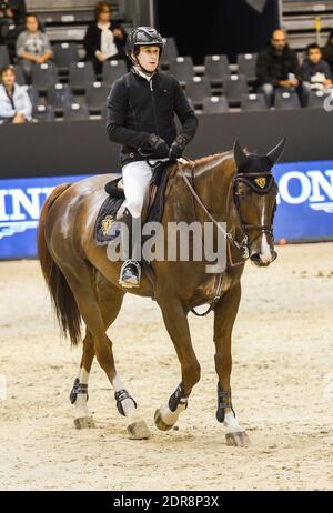 Der französische Schauspieler Guillaume Canet nimmt am 28. Oktober 2015 im Rahmen der 21. Equita Lyon Show in Lyon, Frankreich, am Prix Equidia Life im CSI2 International Jumping Competition Teil. Foto Julien Reynaud/APS-Medias/ABACAPRESS.COM Stockfoto