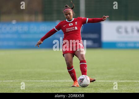 DURHAM, ENGLAND. 20. DEZEMBER Taylor HINDS von Liverpool in Aktion während des FA Women's Championship Matches zwischen dem Durham Women FC und Liverpool im Maiden Castle, Durham City am Sonntag, den 20. Dezember 2020. (Kredit: Mark Fletcher, Mi News) Kredit: MI Nachrichten & Sport /Alamy Live Nachrichten Stockfoto