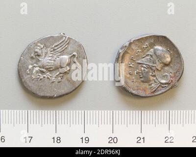 Münzstätte: Locri Epizephyrii, Stater von Locri Epizephyrii, 350–275 v. Chr., Silber, 8.67 g, 9:00, 25 mm, hergestellt in Locri Epizephyrii, Bruttium, Griechisch, 4.–3. Jahrhundert v. Chr., Numismatik Stockfoto