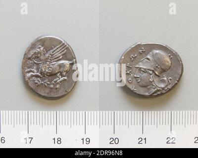 Münzstätte: Locri Epizephyrii, Stater von Locri Epizephyrii, 350–275 v. Chr., Silber, 8.68 g, 10:00, 23 mm, hergestellt in Locri Epizephyrii, Bruttium, Griechisch, 4.–3. Jahrhundert v. Chr., Numismatik Stockfoto