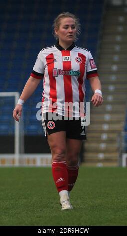 Chesterfield, Großbritannien. Oktober 2020. Katie Wilkinson (#9 Sheffield United) während des FA Women's Chamionship Matches zwischen Sheffield United und London City Lionesses im Technique Stadium in Chesterfield Joe Hepper/SPP Credit: SPP Sport Press Photo. /Alamy Live Nachrichten Stockfoto